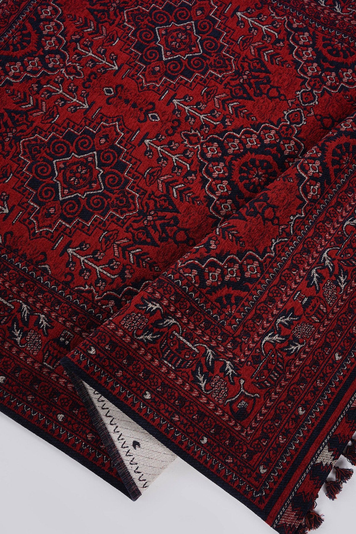 Mira Afgan 7 Kaymaz Tabanlı Yıkanabilir Klasik Kilim — detay 2