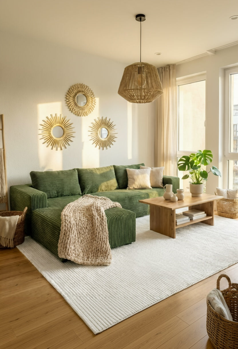 Velar 3601 Krem Yumuşak Dokulu Modern Salon Halısı — ortam görünümü