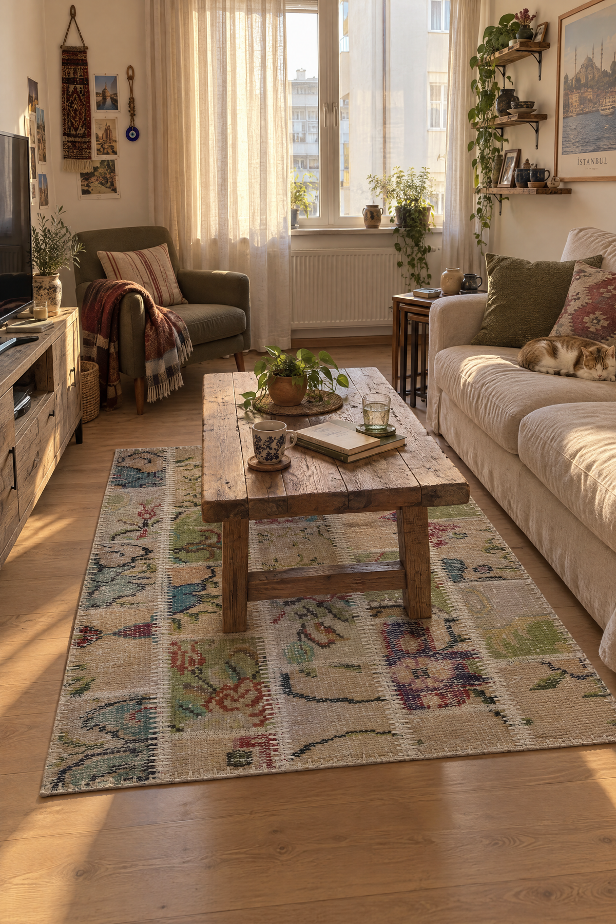 Naar Halı Patchwork 11 El Yapımı Dekoratif Halı 60x90