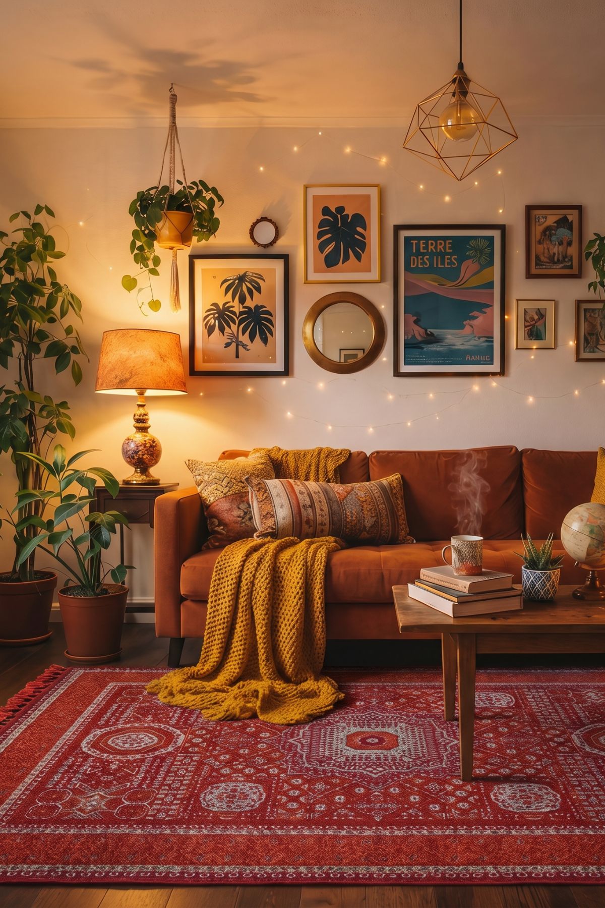 Mira Memlük V18 Kaymaz Tabanlı Yıkanabilir Klasik Kilim — ortam görünümü
