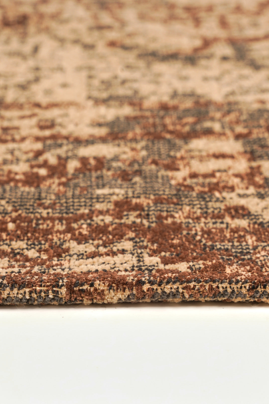 Nayra Spirit 2 Kaymaz Tabanlı Yıkanabilir Vintage Kilim - Kahverengi — detay 2