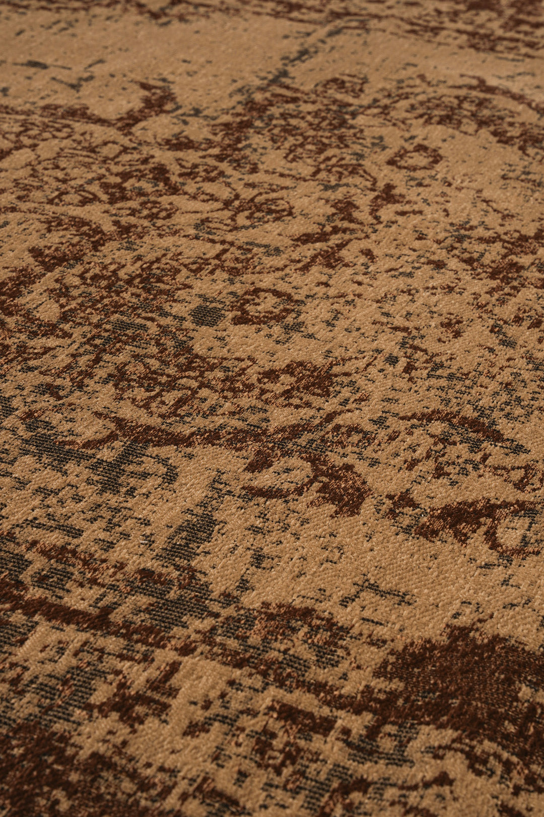 Nayra Spirit 2 Kaymaz Tabanlı Yıkanabilir Vintage Kilim - Kahverengi — detay 4