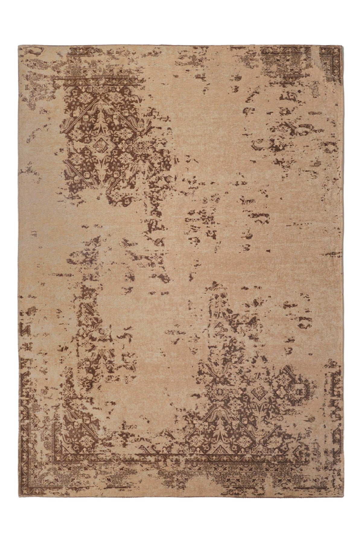Nayra Spirit 4 Kaymaz Tabanlı Yıkanabilir Vintage Kilim - Bej — üstten görünüm