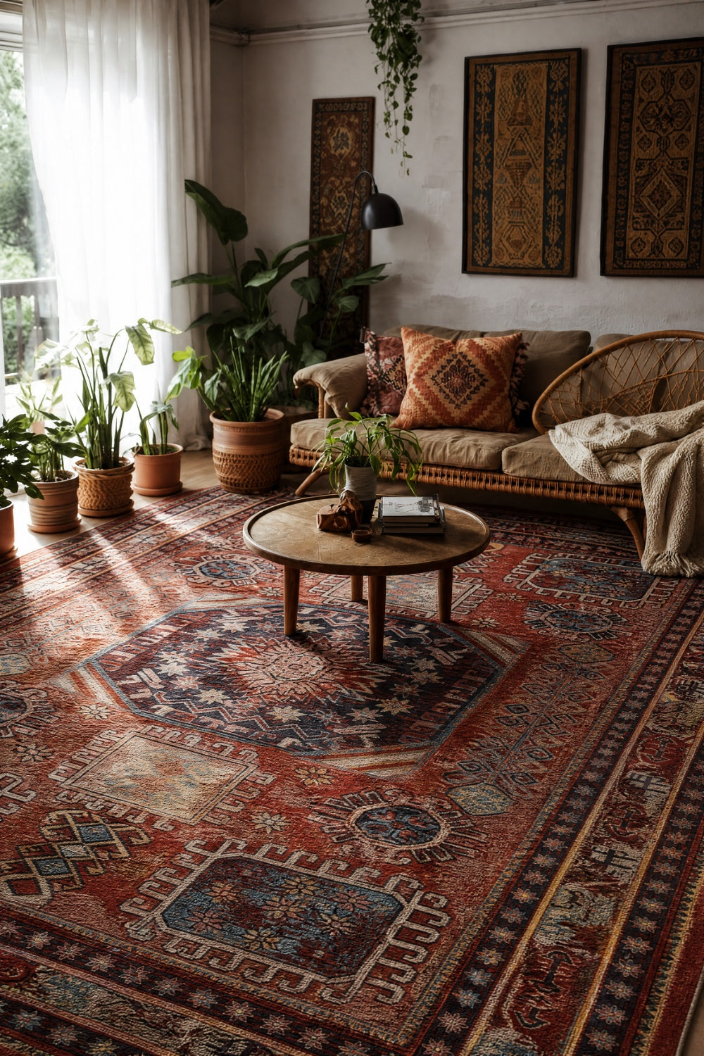 Nayra Kuman 32 Kaymaz Tabanlı Yıkanabilir Klasik Kilim — ortam görünümü