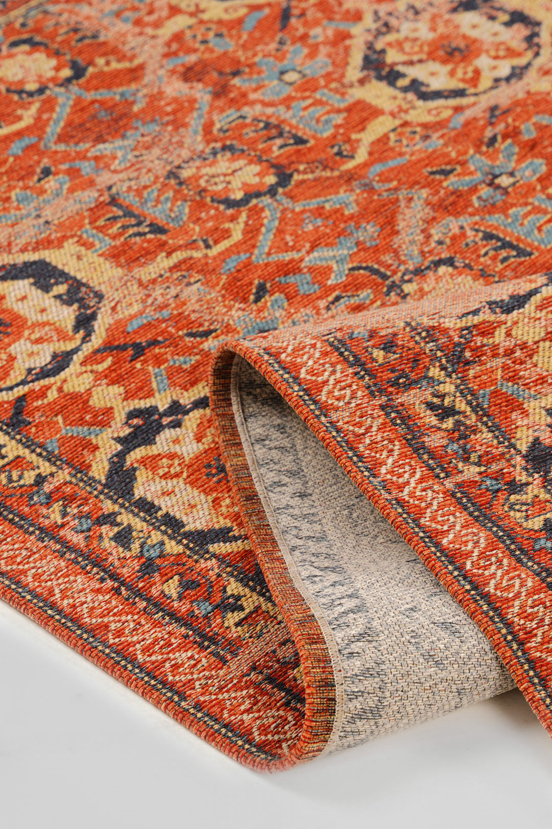 Nayra Kuman 33 Kaymaz Tabanlı Yıkanabilir Klasik Kilim - Kırmızı — detay 1