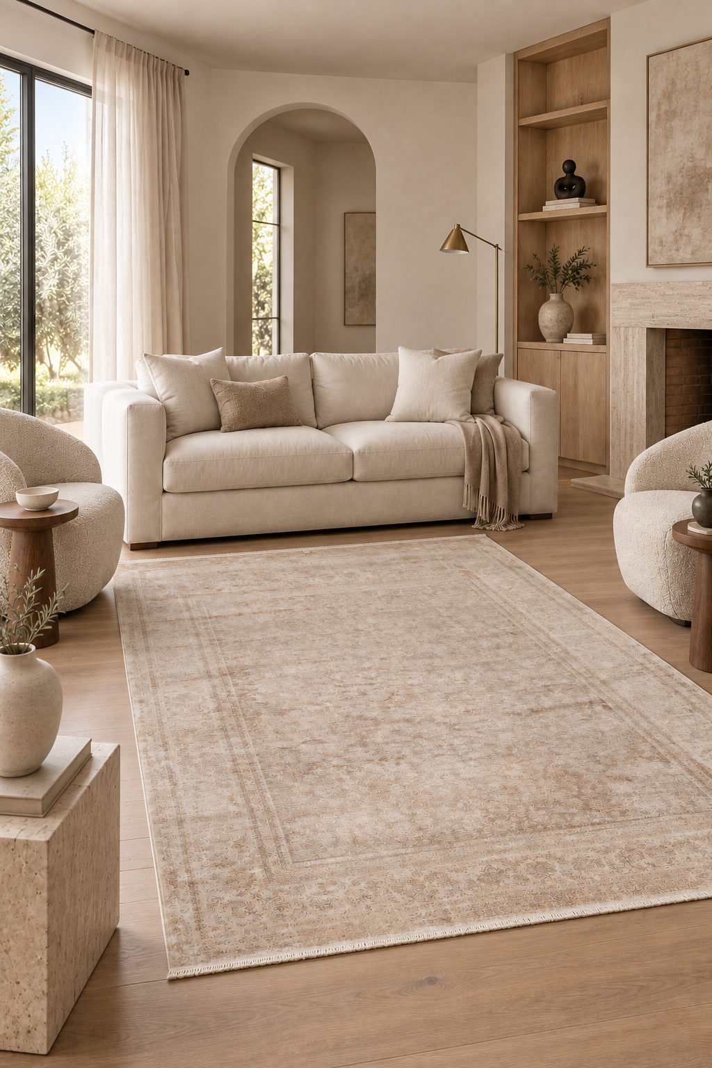 Overdye 4012 Makine Dokuma Bambu Halı — ortam görünümü