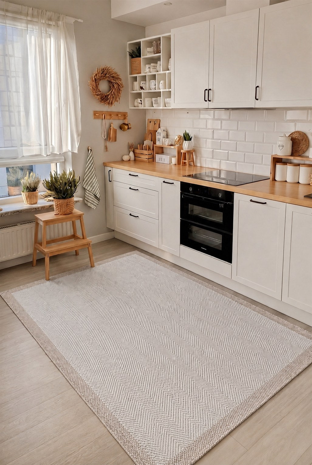 Sisalia NS953 Bordürlü Sisal Halı — ortam görseli