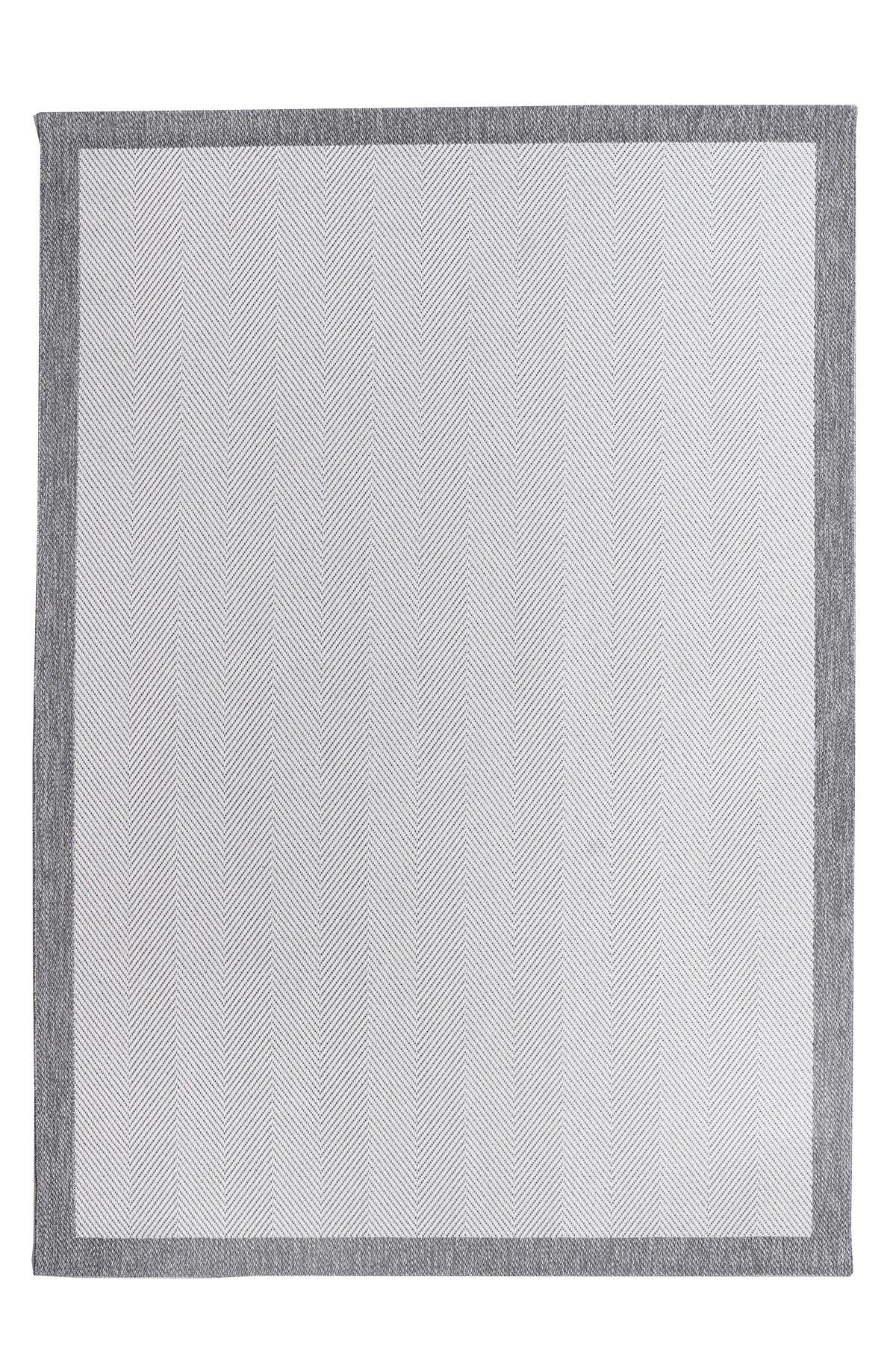 Sisalia NS954 Bordürlü Sisal Halı - Krem Gri — üstten görünüm