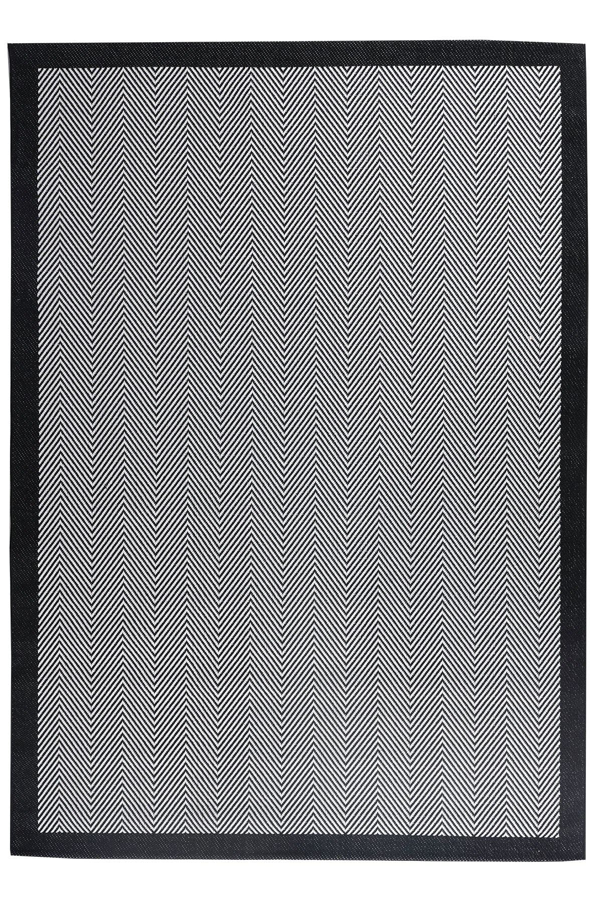 Sisalia NS955 Bordürlü Sisal Halı - Siyah — üstten görünüm