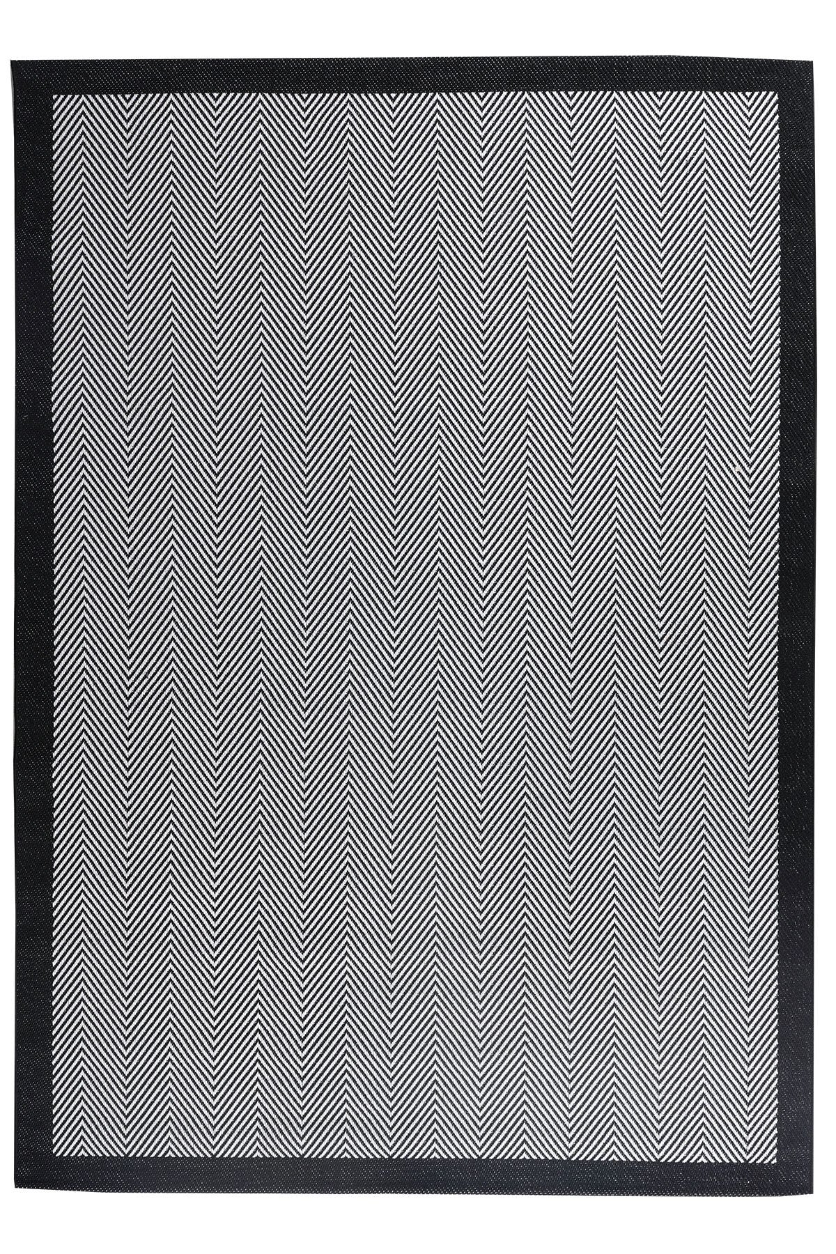 Sisalia NS955 Bordürlü Sisal Halı - Siyah — üstten görünüm