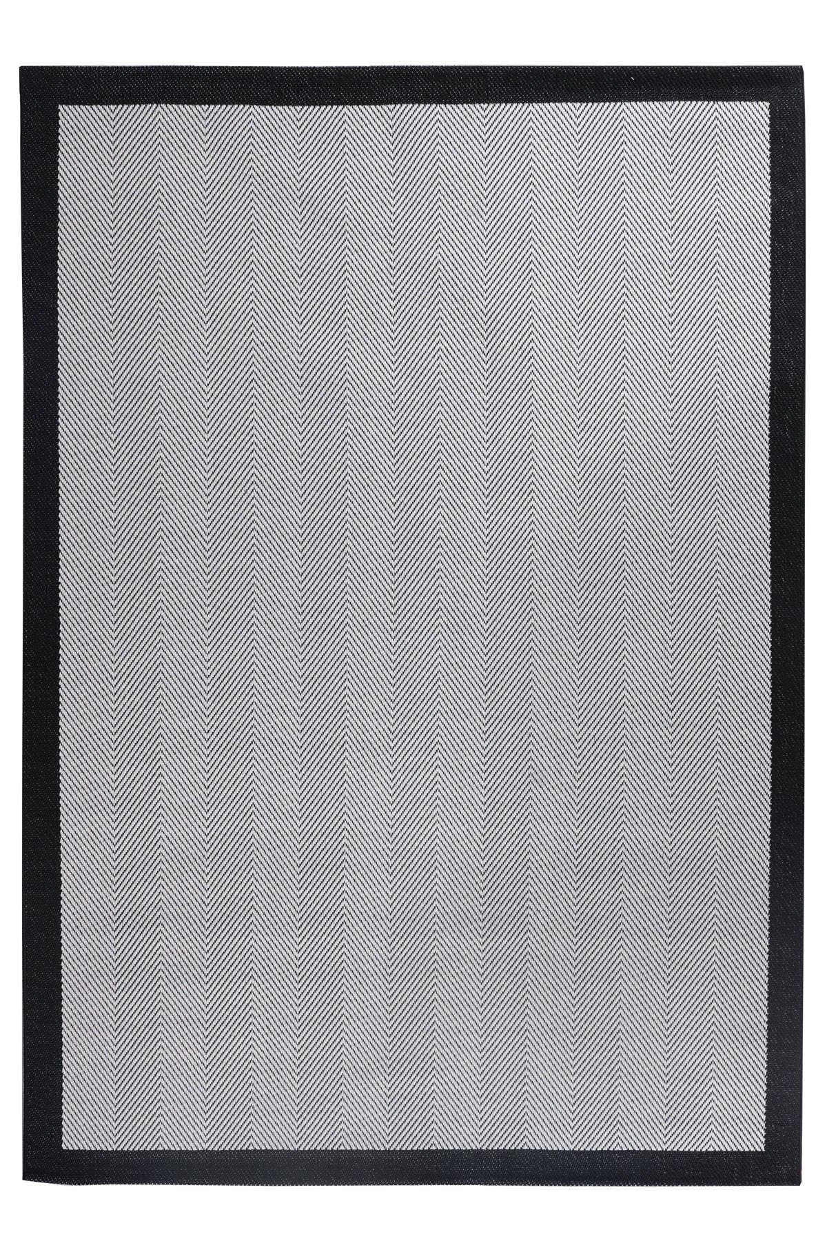 Sisalia NS954 Bordürlü Sisal Halı - Siyah — üstten görünüm