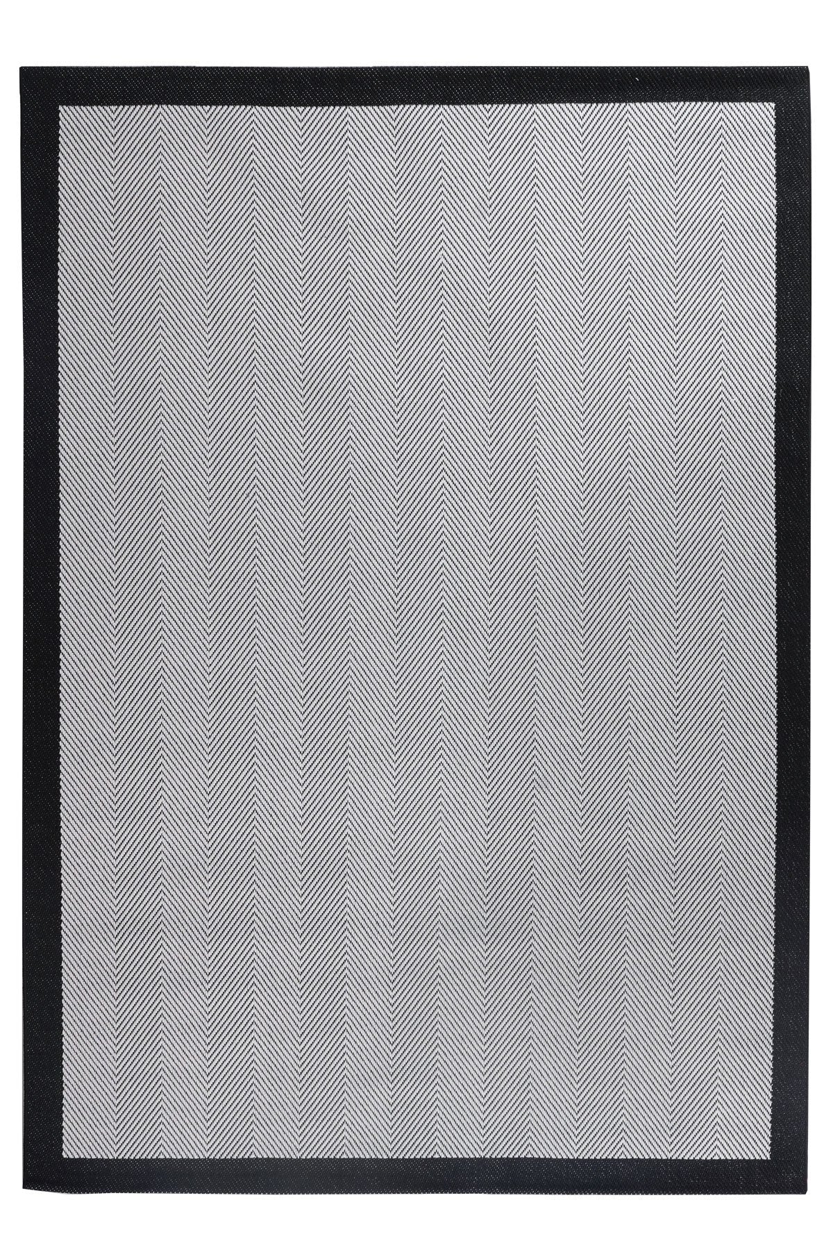 Sisalia NS954 Bordürlü Sisal Halı - Siyah — üstten görünüm