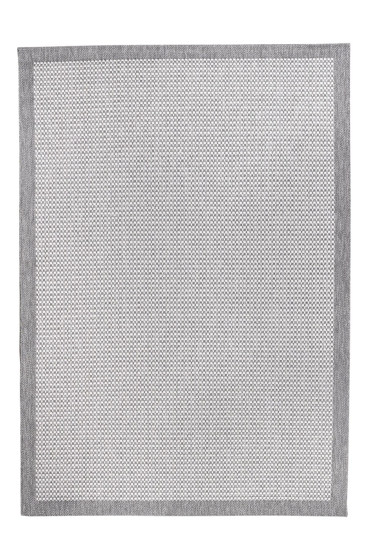 Sisalia NS957 Bordürlü Sisal Halı - Gri — üstten görünüm