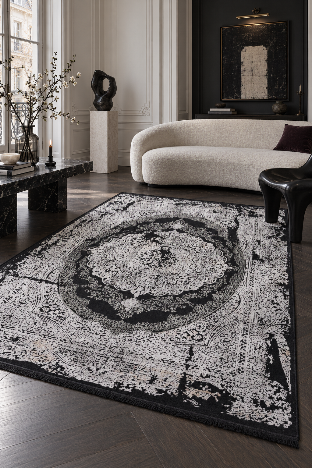 Naar Cornelia 18091B Bambu Halı - Siyah