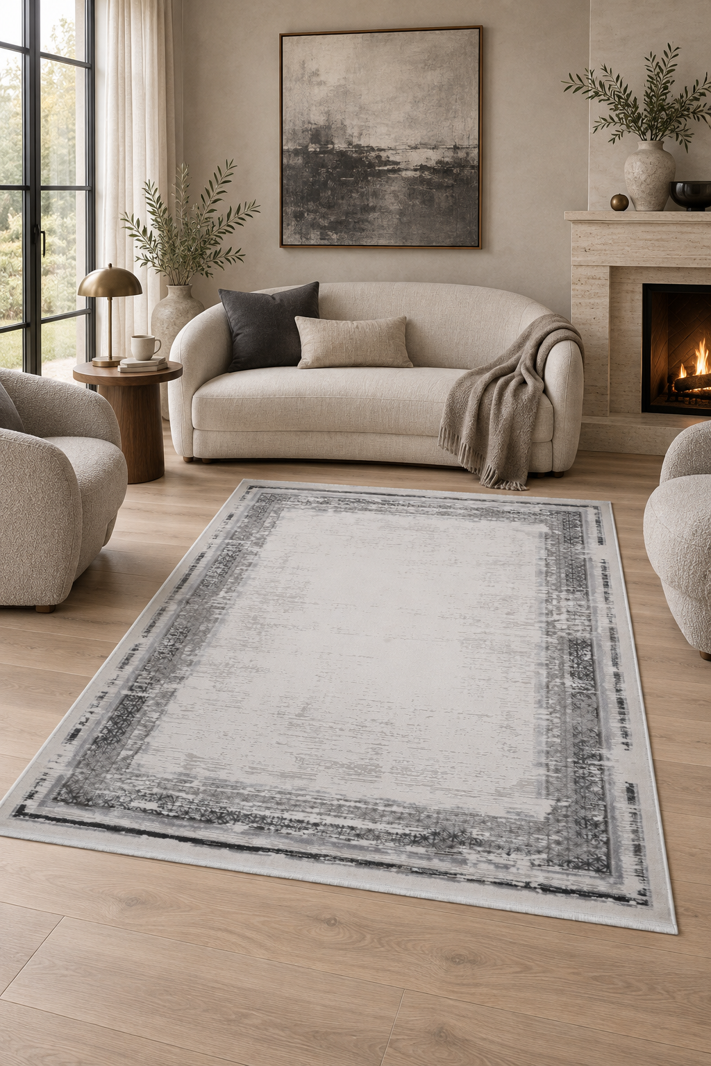 Lizbon 4512 Gri Salon Halısı