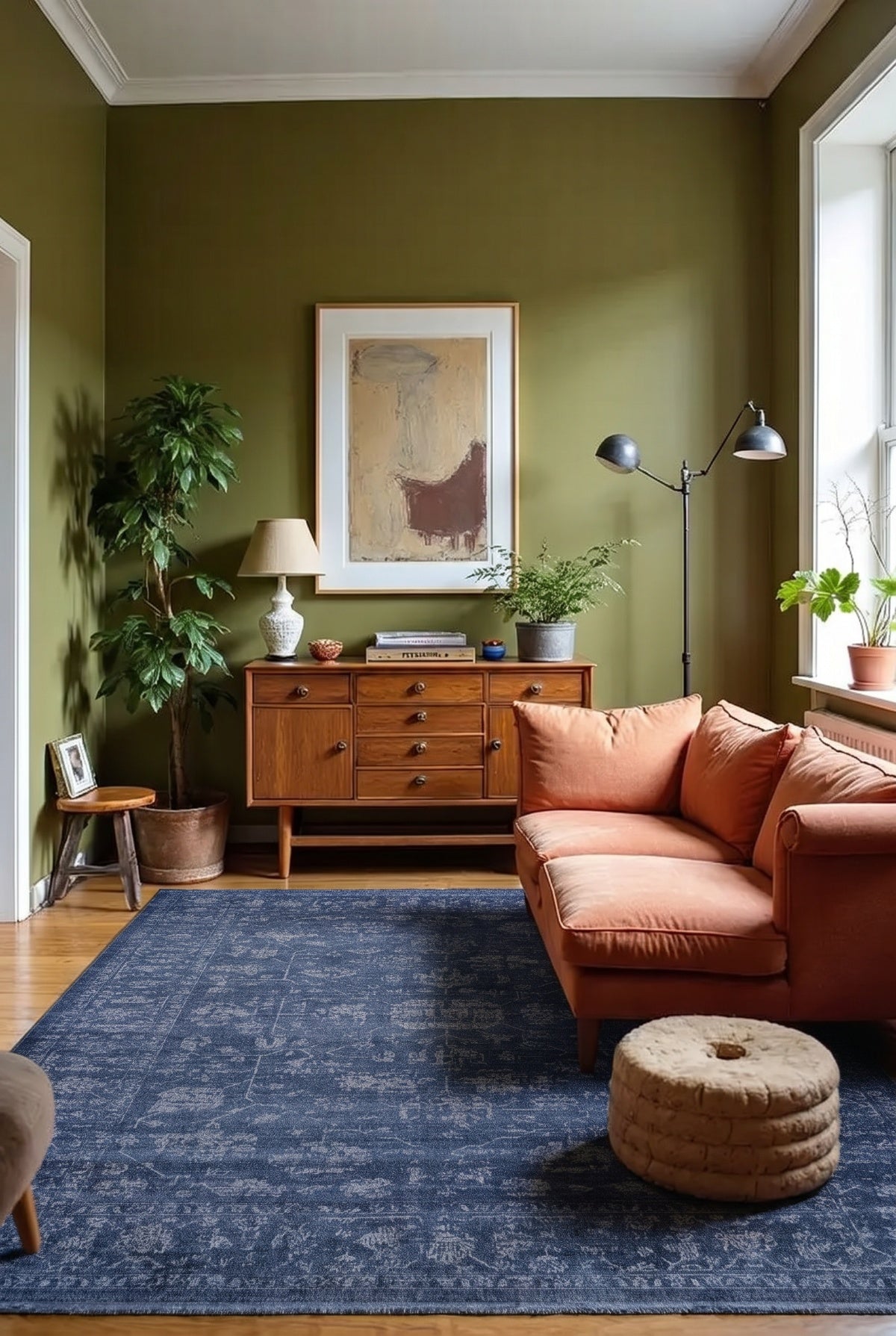 Etro 2702 Oxford Blue Salon Halısı — ortam görünümü
