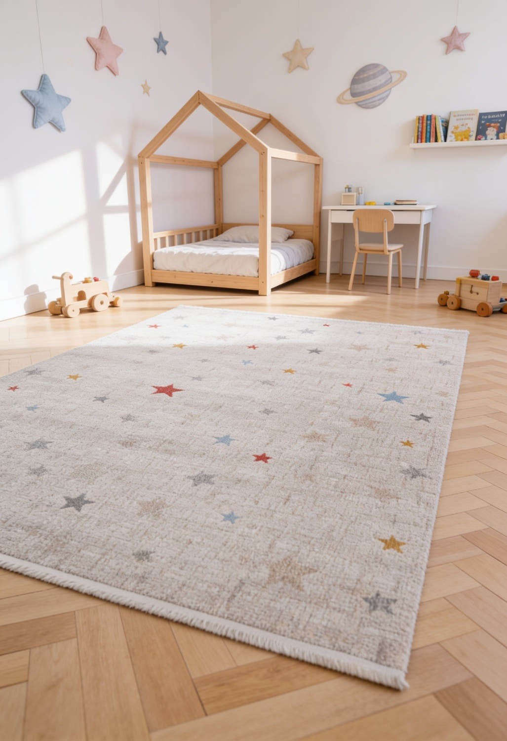 Minidream 2198A Yumuşak Dokulu Çocuk Halısı - Krem — ortam görünümü
