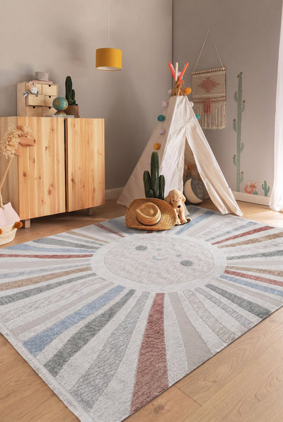 Minidream 1113A Yumuşak Dokulu Çocuk Halısı - Krem