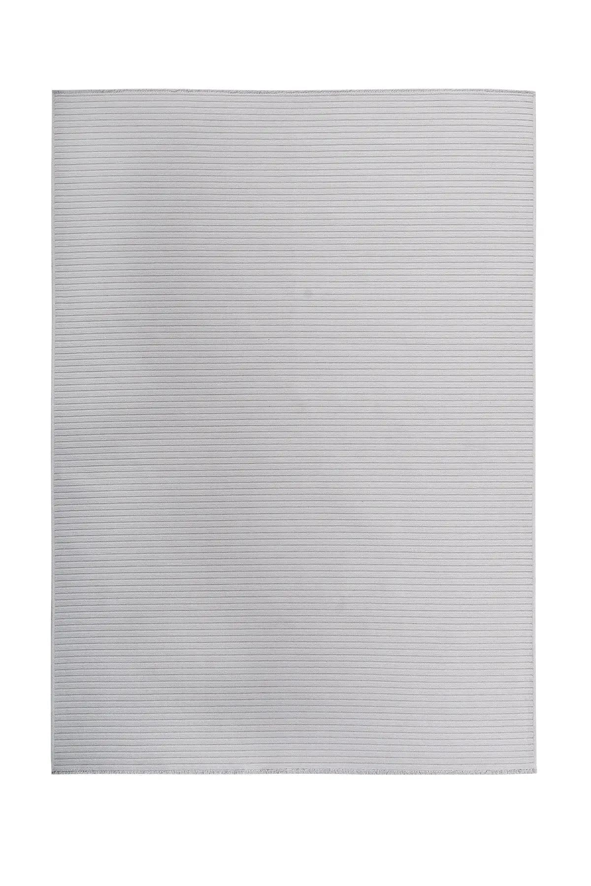 Ravi 1701A Beyaz Kaymaz Taban Yıkanabilir Yumuşak Dokulu Kilim — üstten görünüm