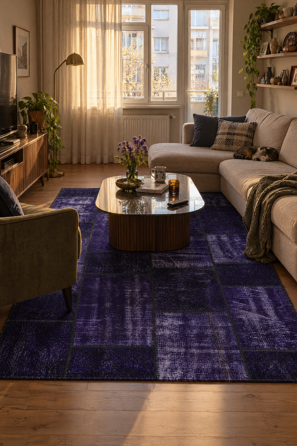 Naar Halı Patchwork El Yapımı Dekoratif Halı 150x222