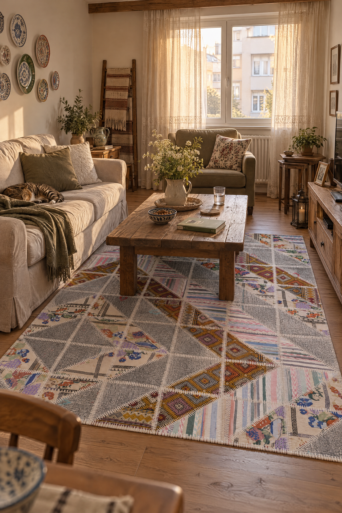Naar Halı Patchwork El Yapımı Dekoratif Halı 180x240