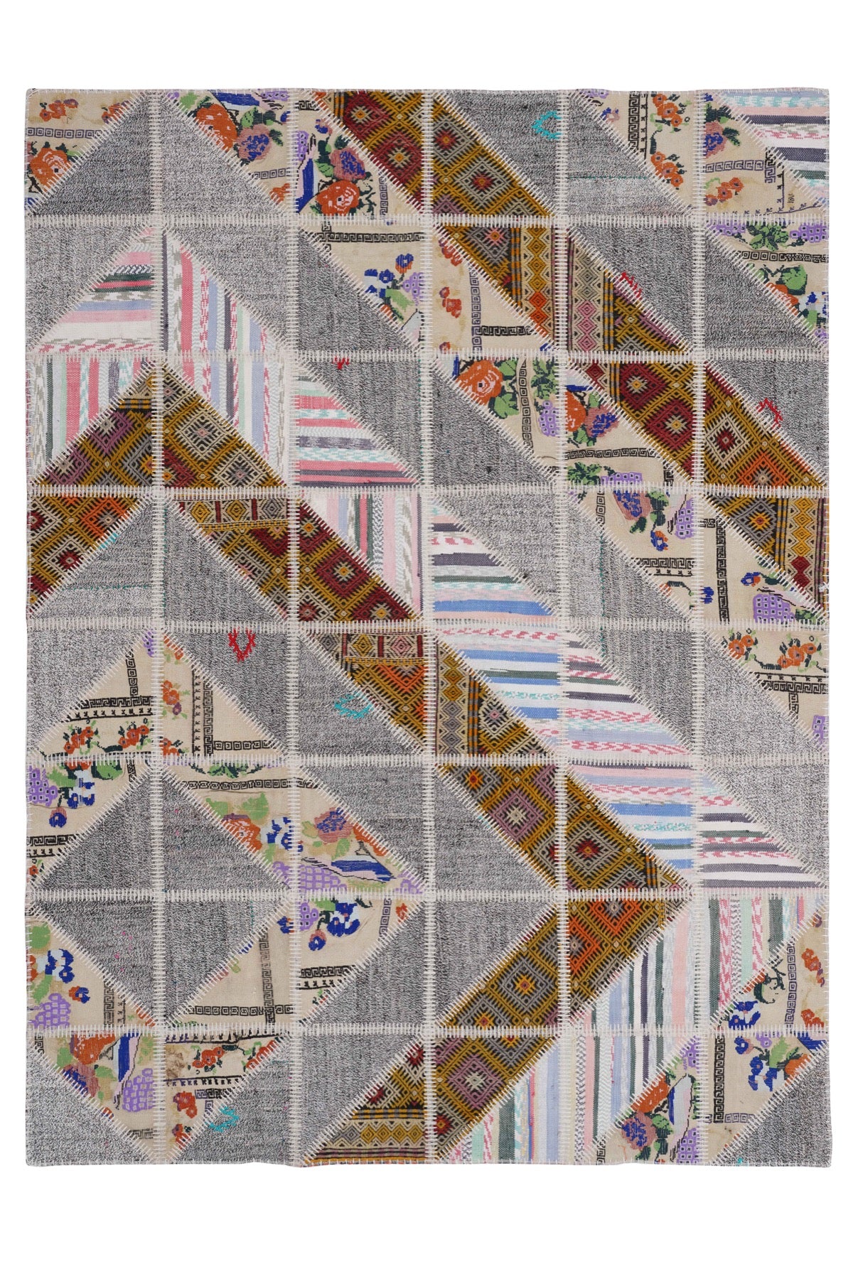 Naar Halı Patchwork El Yapımı Dekoratif Halı — üstten görünüm