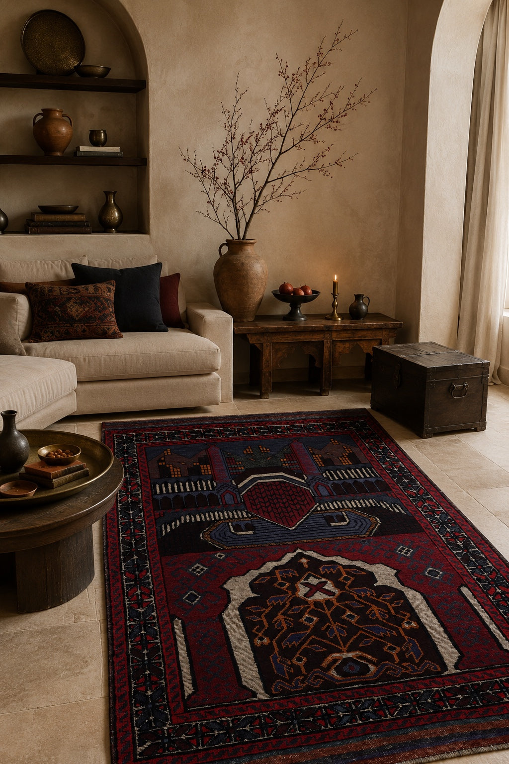 Afgan Berceste El Dokuma Yün Halı 88x126 - Afgan el dokuma hali mockup