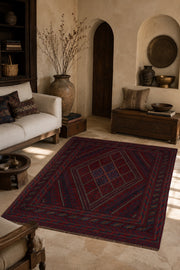 Afgan Berceste El Dokuma Yün Halı 131x124 - Afgan el dokuma hali mockup