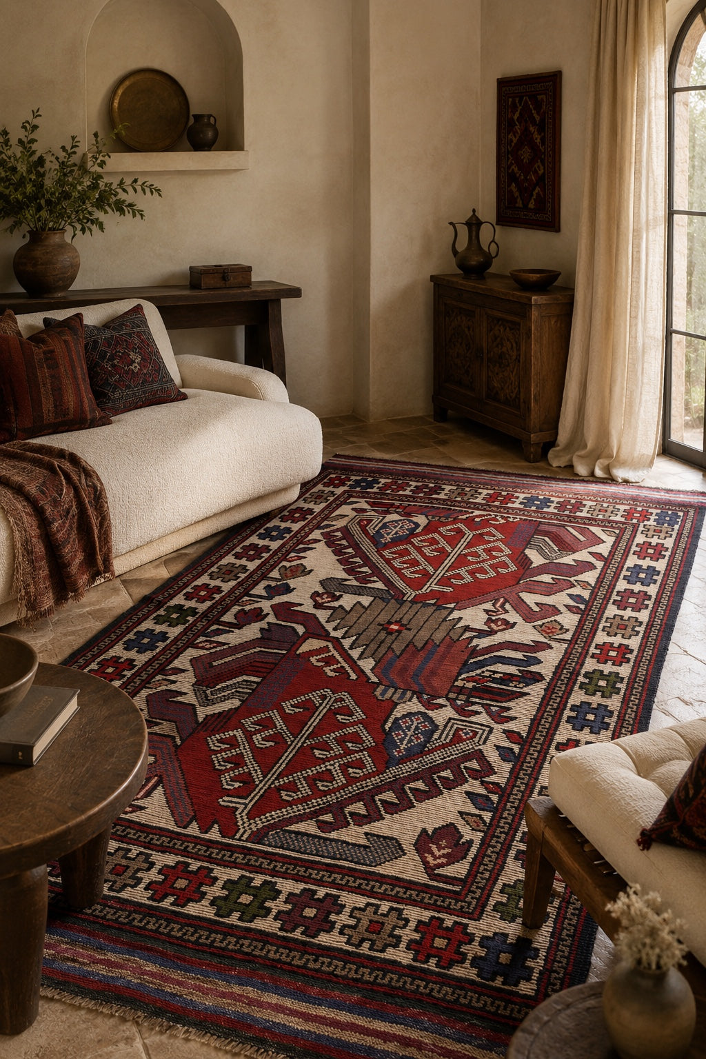 Afgan Berceste El Dokuma Yün Halı 85x144 - Afgan el dokuma hali mockup