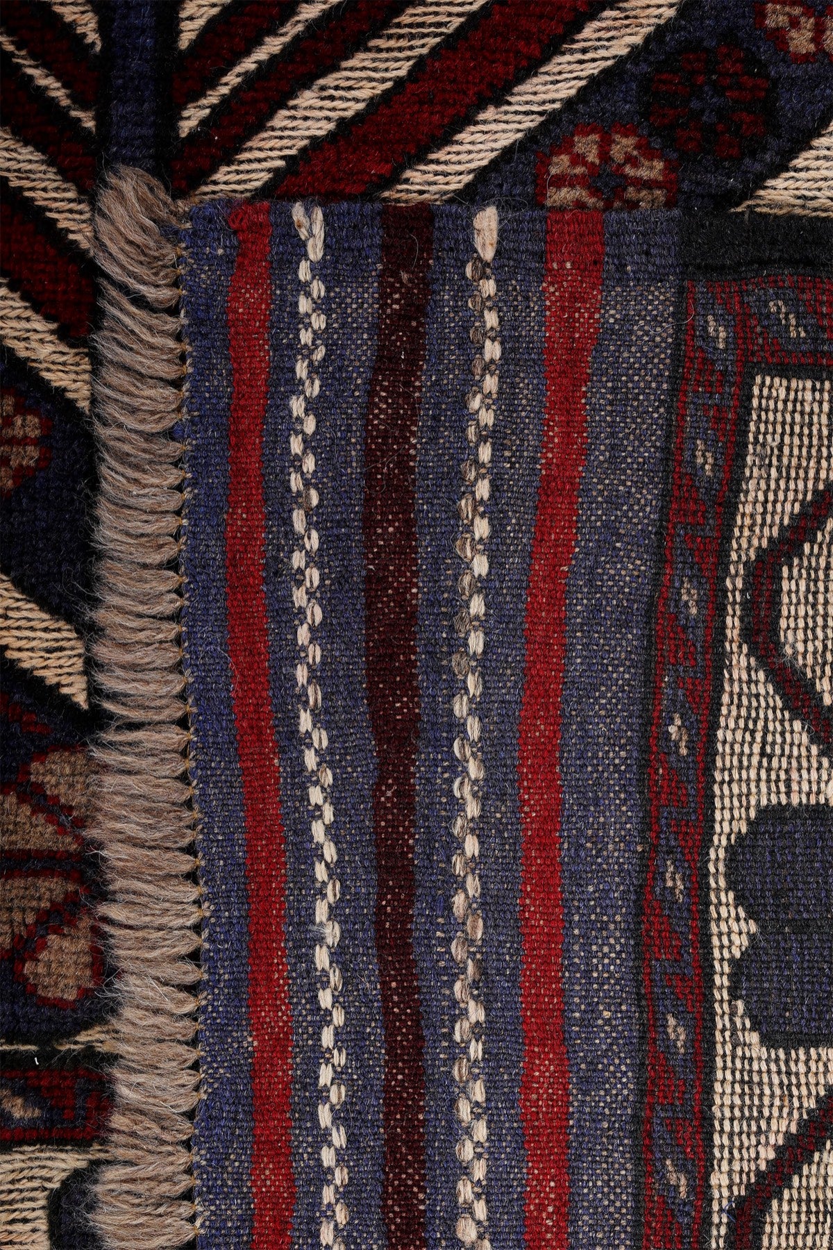 Afgan Berceste El Dokuma Yün Kilim 132x180 — detay 3