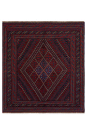Afgan Berceste El Dokuma Yün Kilim 152x192 — üstten görünüm