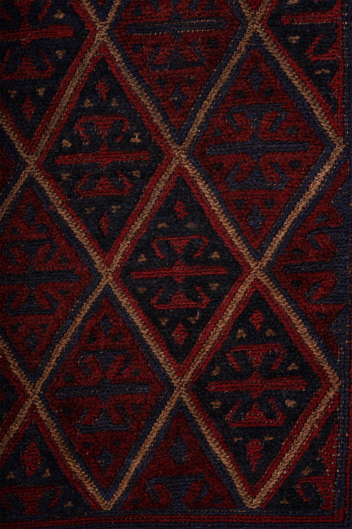 Afgan Berceste El Dokuma Yün Kilim 152x192 — detay 1