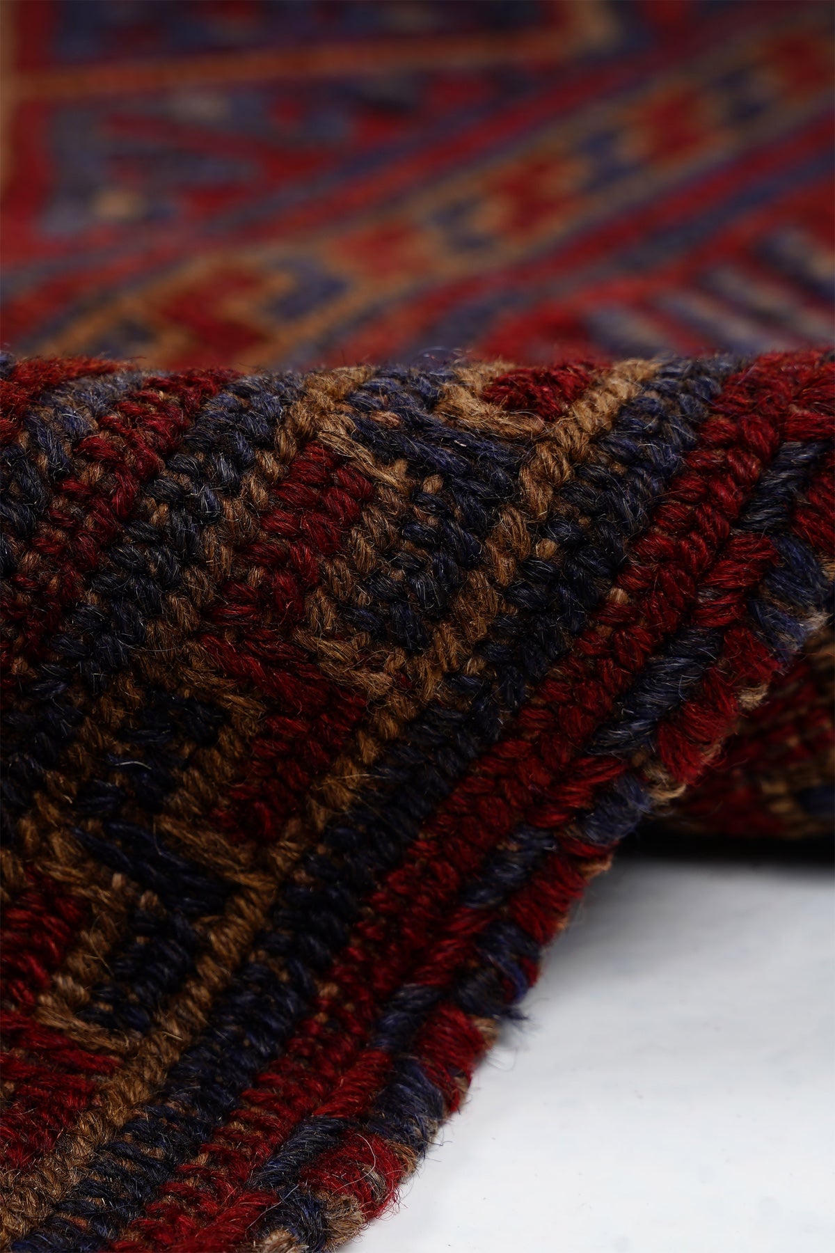 Afgan Berceste El Dokuma Yün Kilim 152x192 — detay 2