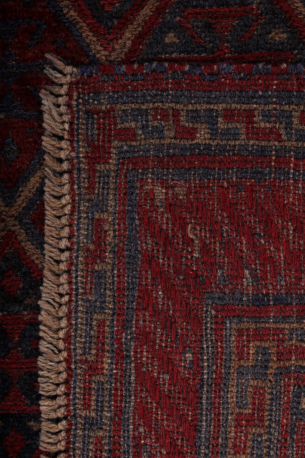Afgan Berceste El Dokuma Yün Kilim 152x192 — detay 3