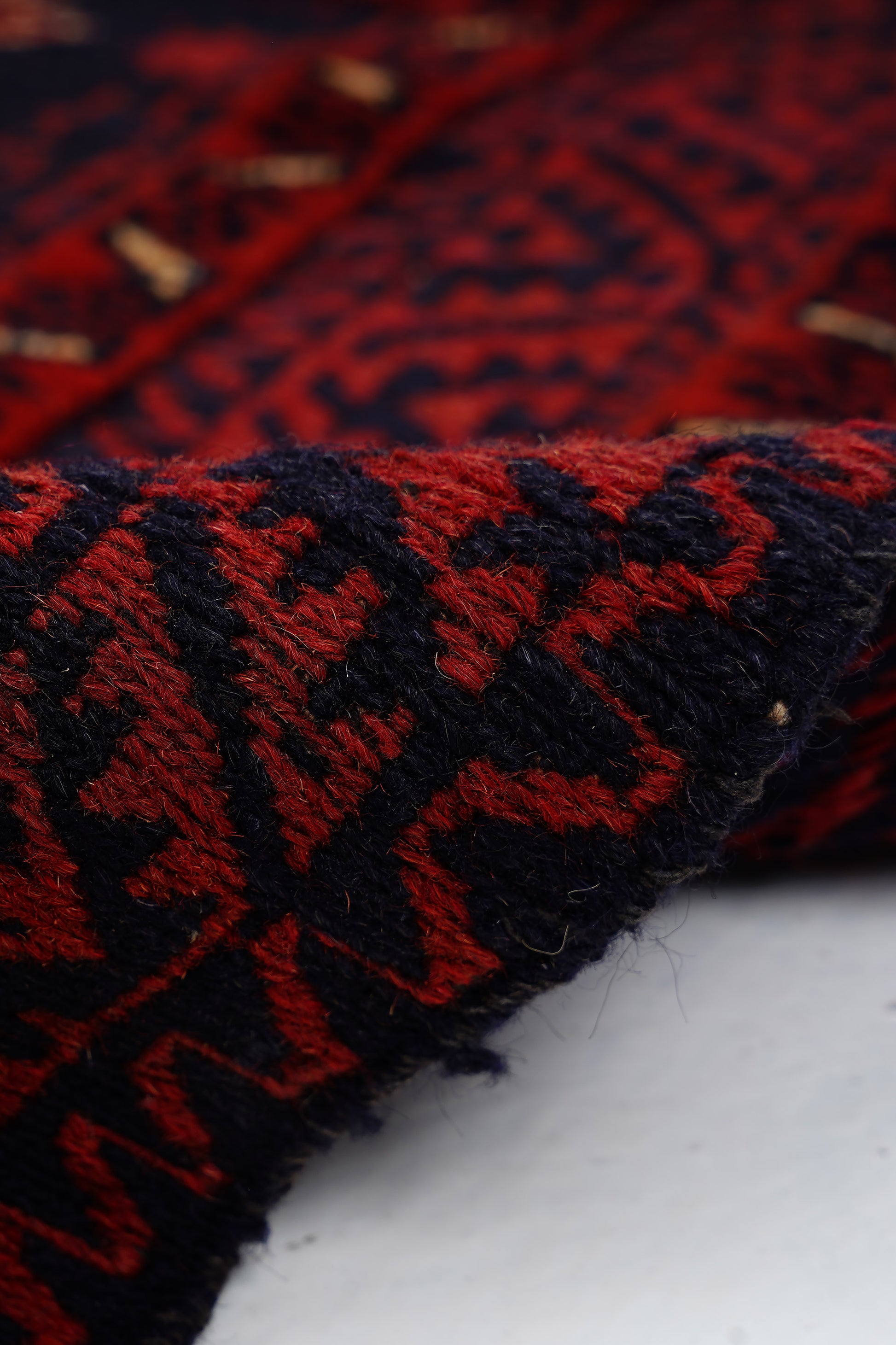 Afgan Berceste El Dokuma Yün Kilim 131x197 — detay 3