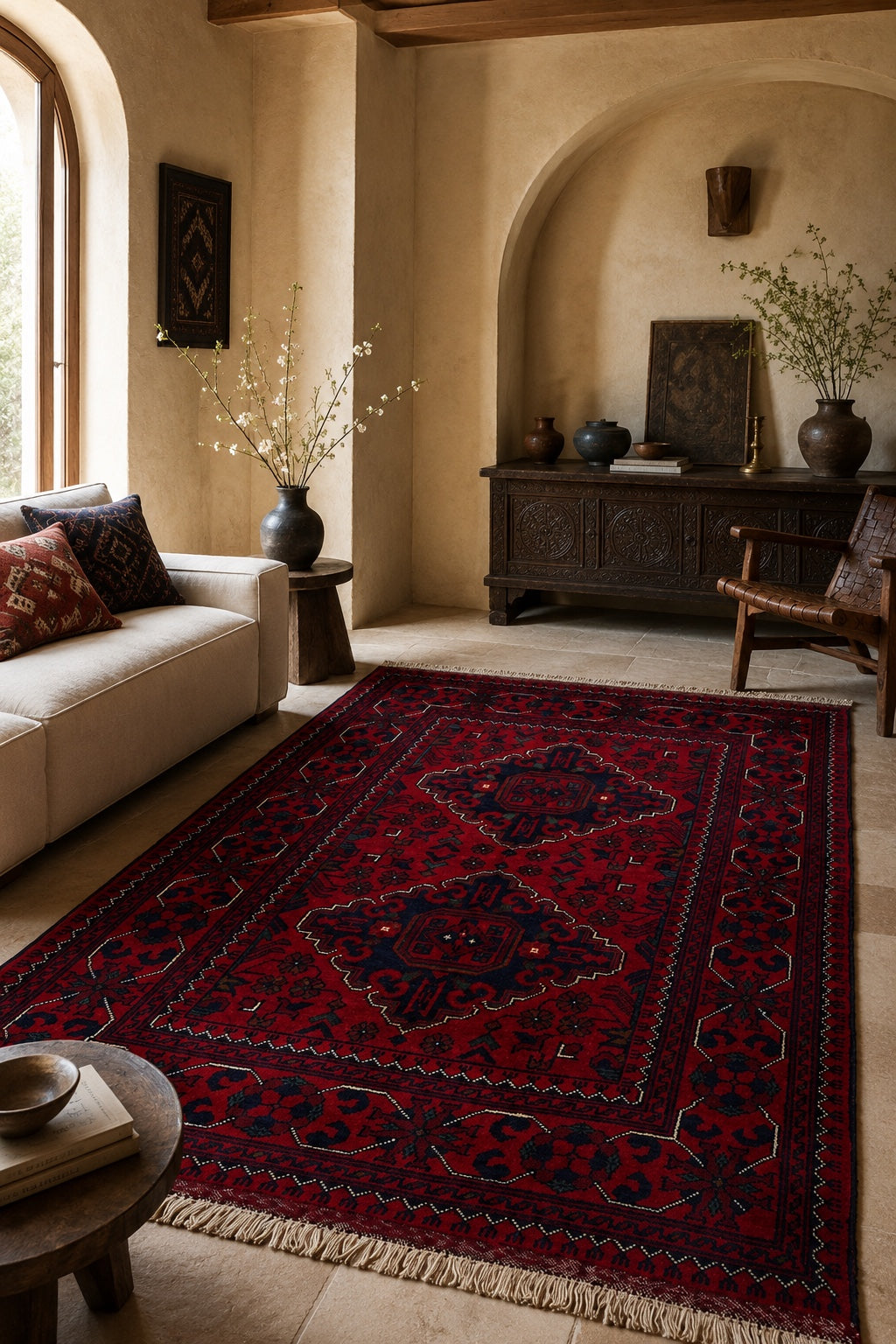 Afgan Khamyab El Dokuma Yün Halı 83x124 - Afgan el dokuma hali mockup