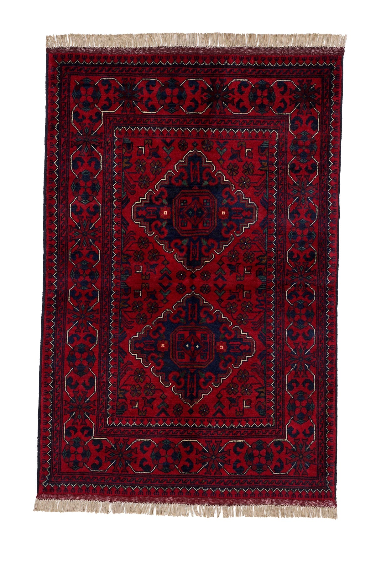 Afgan Khamyab El Dokuma Yün Halı — üstten görünüm