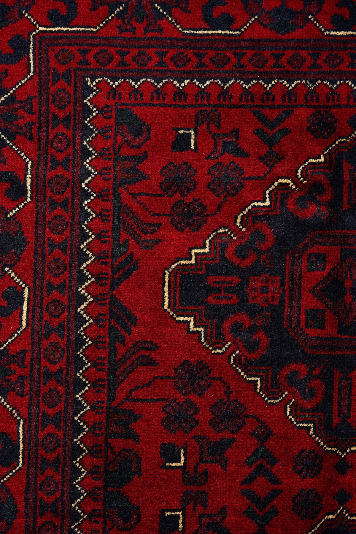 Afgan Khamyab El Dokuma Yün Halı 98x153 — detay 1