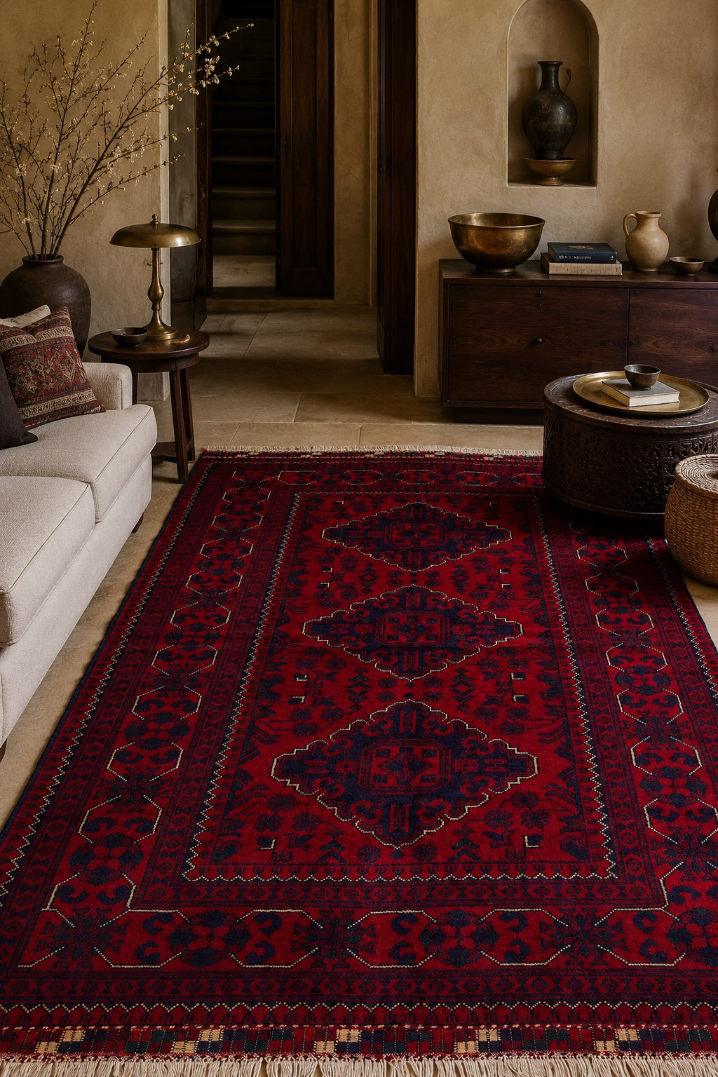 Afgan Khamyab El Dokuma Yün Halı 100x156 - Afgan el dokuma hali mockup