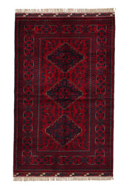 Afgan Khamyab El Dokuma Yün Halı 100x156 — üstten görünüm