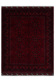 Afgan Khamyab El Dokuma Yün Halı 189x153 — üstten görünüm