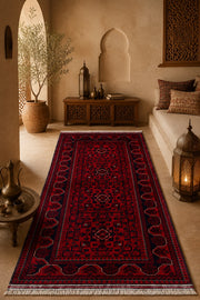 Afgan Khamyab El Dokuma Yün Halı 85x193 - Afgan el dokuma hali mockup