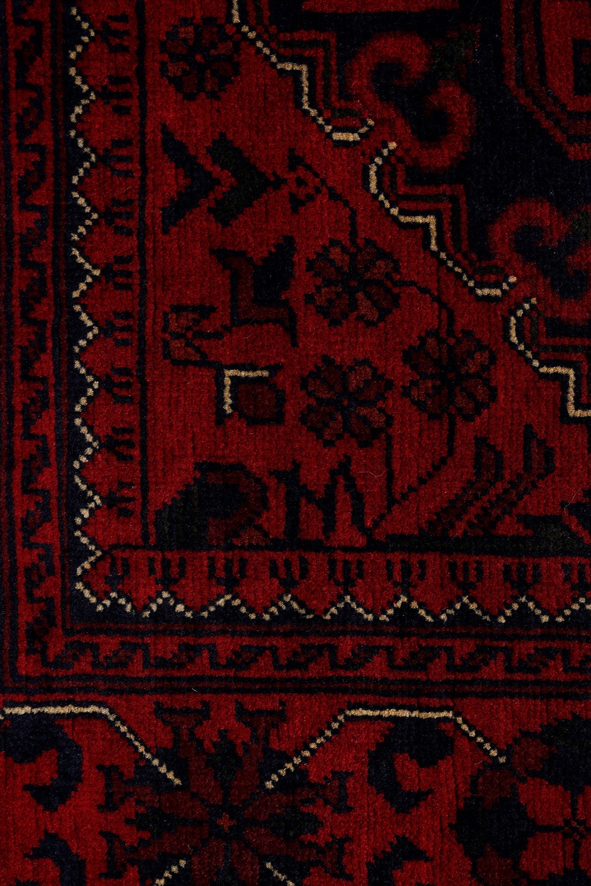 Afgan Khamyab El Dokuma Yün Halı 84x197 — detay 1