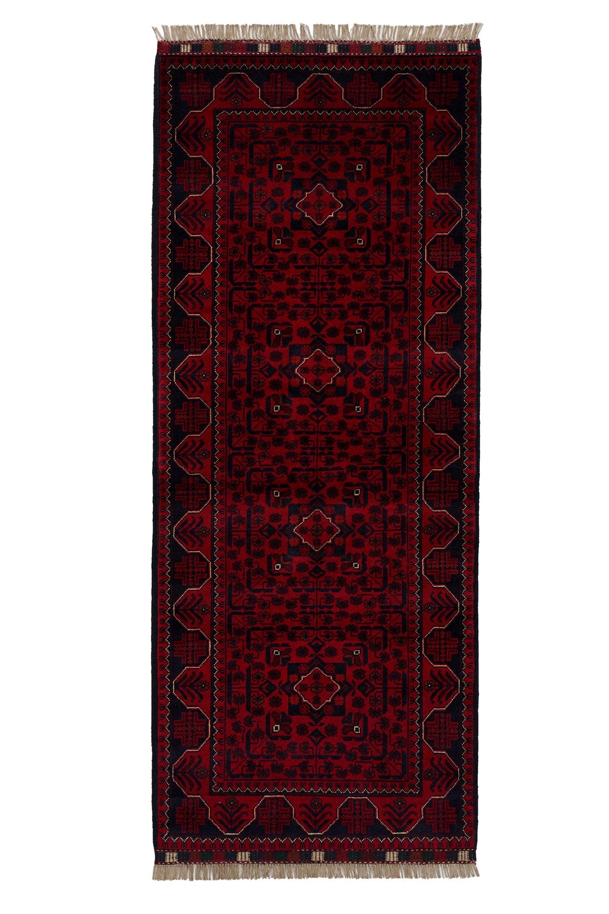 Afgan Khamyab El Dokuma Yün Halı — üstten görünüm