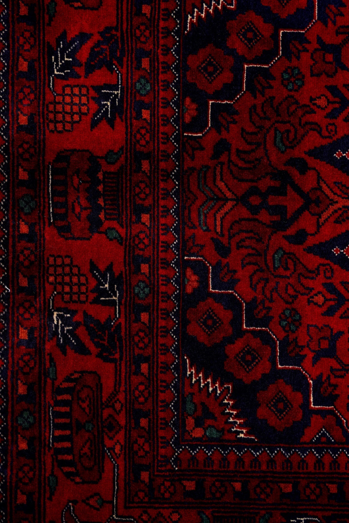 Afgan Bilcik El Dokuma Yün Halı 90x201 — detay 1