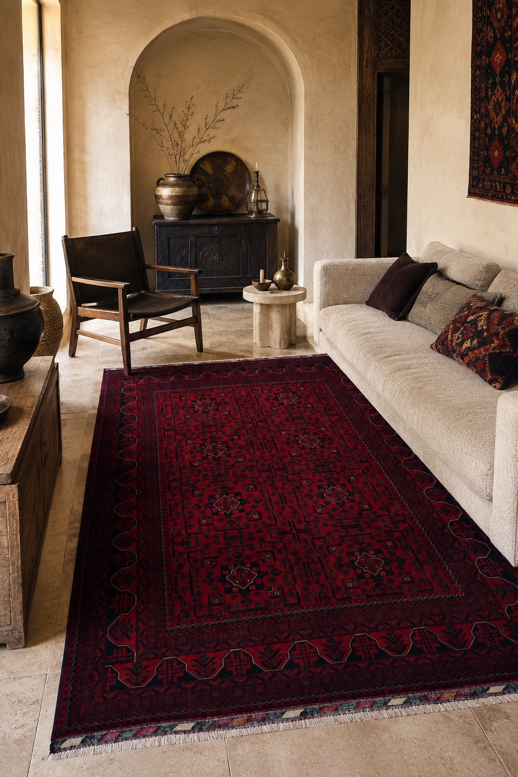 Afgan Khamyab El Dokuma Yün Halı 230x168 - Afgan el dokuma hali mockup