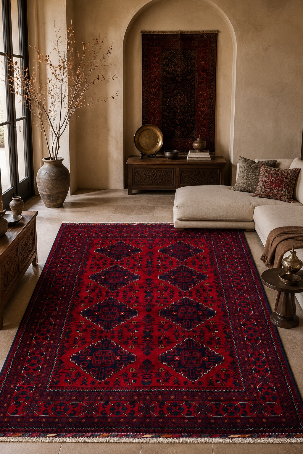 Afgan Khamyab El Dokuma Yün Halı 166x231 - Afgan el dokuma hali mockup