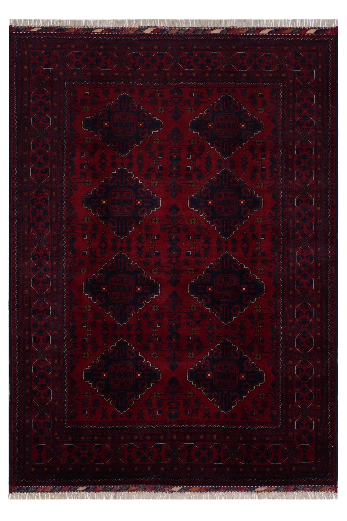 Afgan Khamyab El Dokuma Yün Halı 166x231 — üstten görünüm