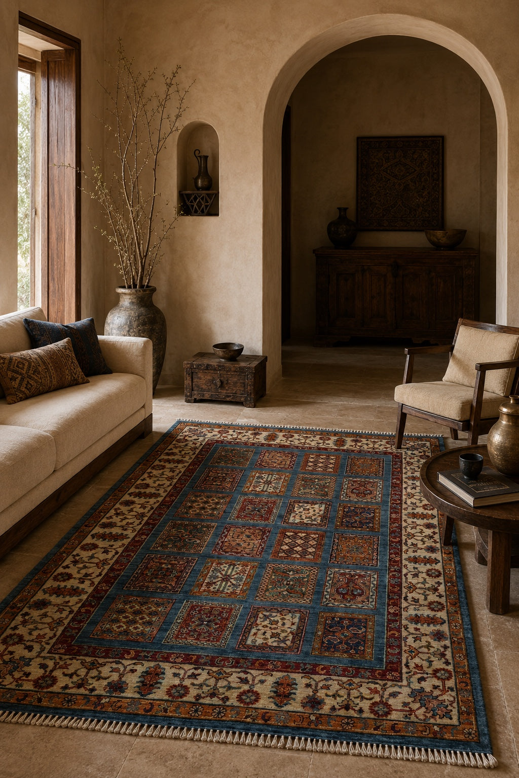 SHB Afgan Orjin El Dokuma Yün Halı 152x200 - Afgan el dokuma hali mockup
