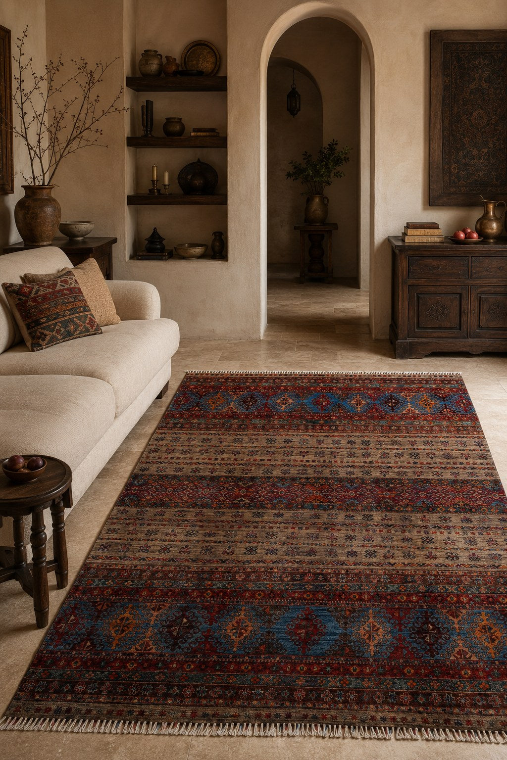 SHB Afgan Orjin El Dokuma Yün Halı 173x245 — ortam görseli